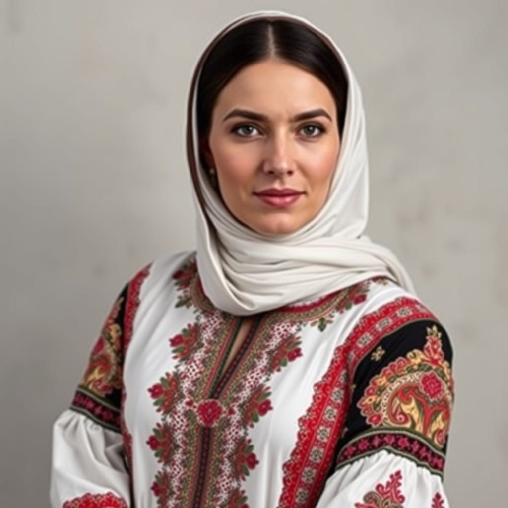 A Syrian Woman in Traditional Dress