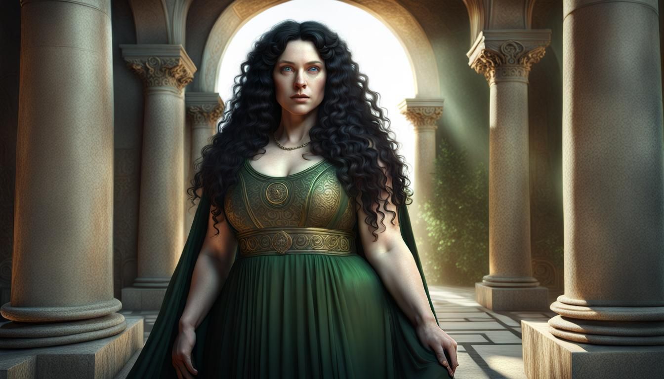 Ethereal Roman Portrait of a Chubby Woman