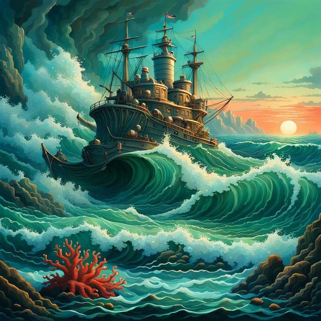 Enchanting Oceanic Goddess of the Undulating Waves