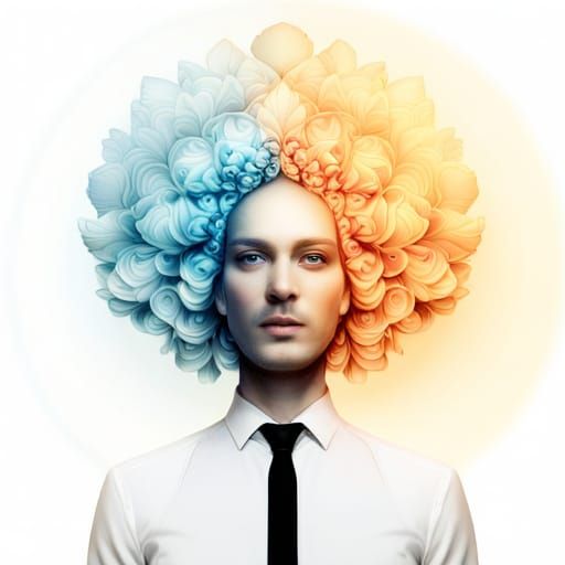 Azure and Gold Blossoms Radiating from Mind