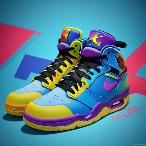 Cartoon Air Jordans in 3D Digital Art