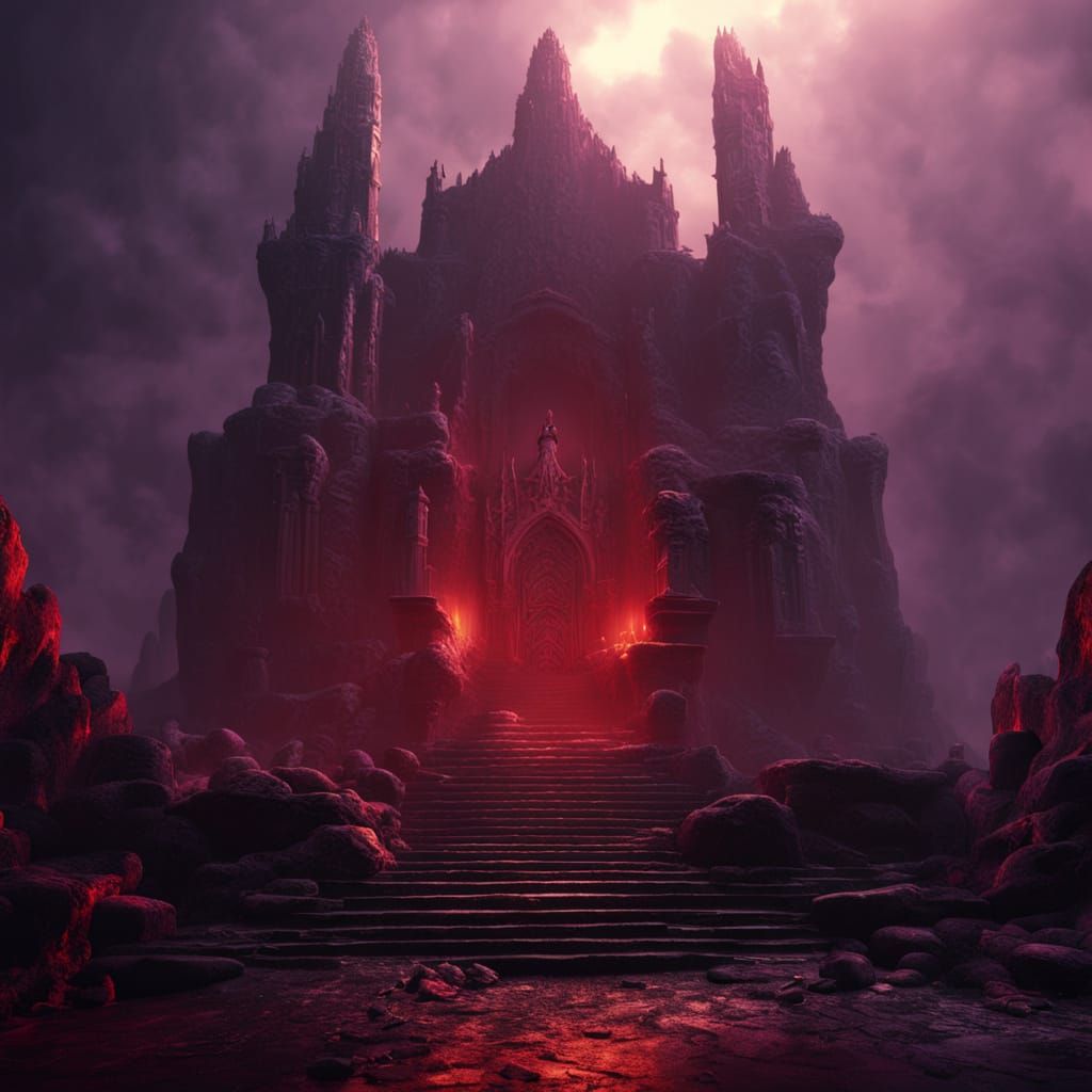 Bloody Throne in Dark Chamber: Cinematic Digital Painting