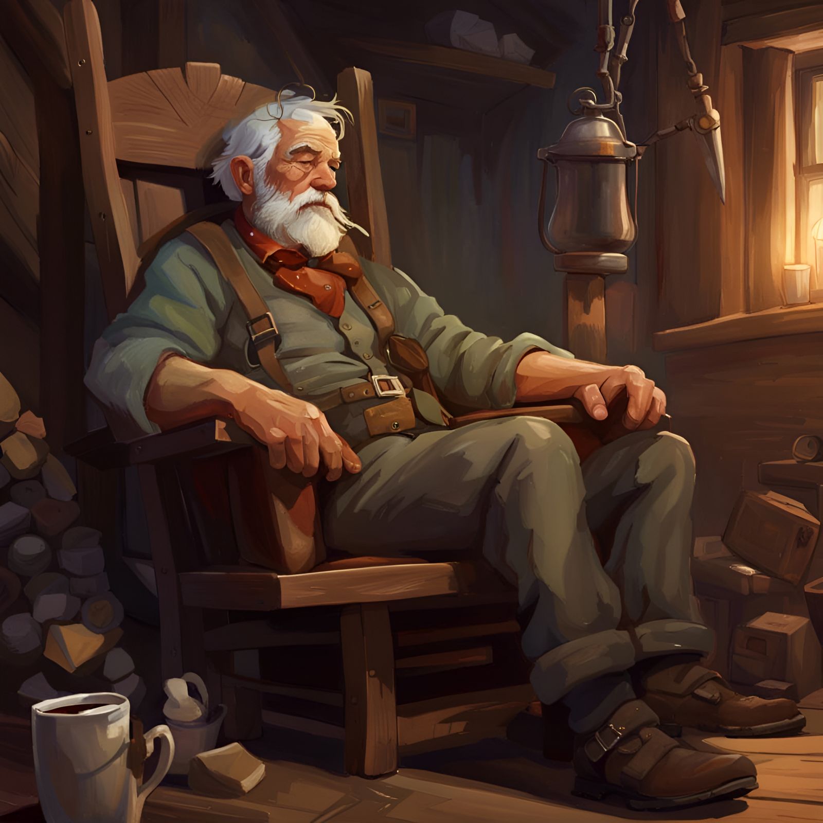 Dreaming Miner Portrait in Hyperdetailed Style
