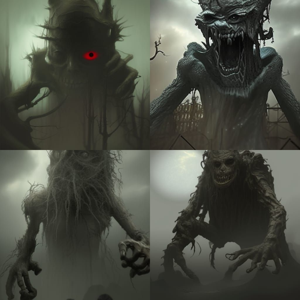 Creepy Dark Figure with Ominous Smile