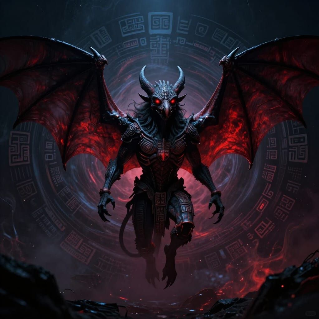 Camazotz God of Mesoamerica in Dark Fantasy Style