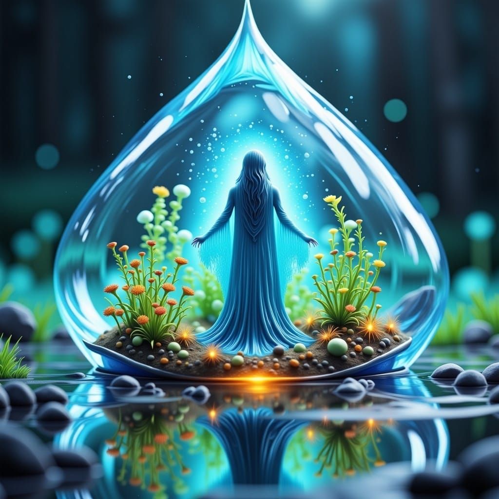 Ethereal Water Elemental in Radiant Aquatic Realm