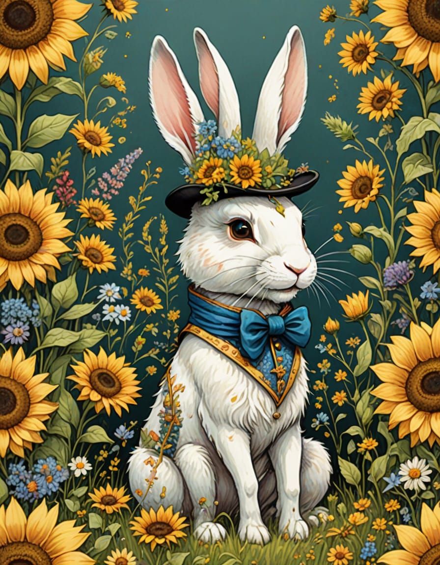 Whimsical White Rabbit and Golden Unicorn Share Heartwarming...