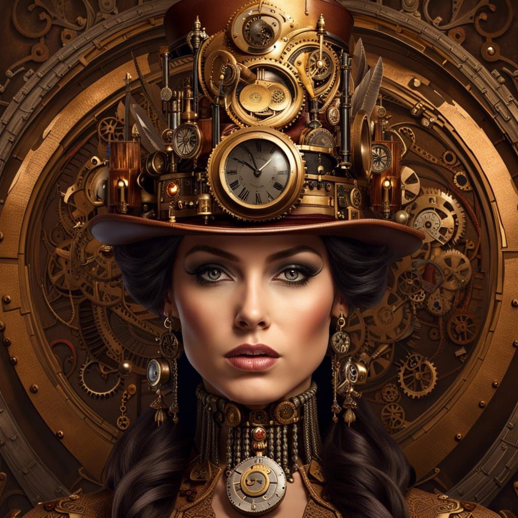 Steampunk Queen Portrait in Victorian Style