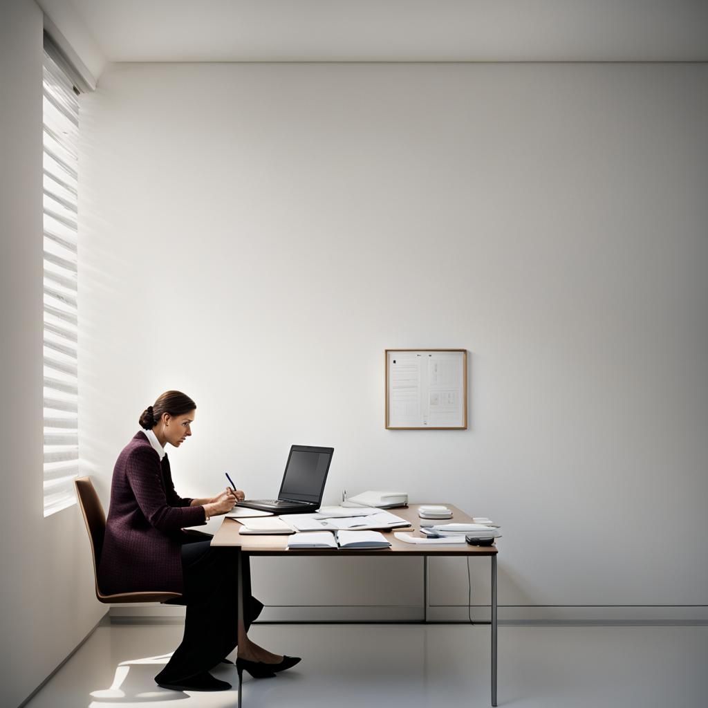 Woman Writes in Diary: Professional Portrait