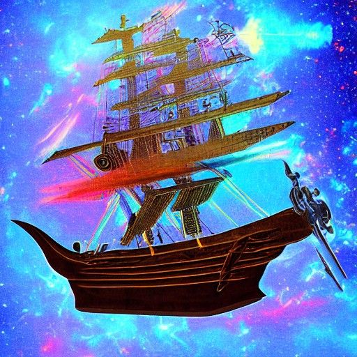 Astral Pirate Ship in Visionary Style
