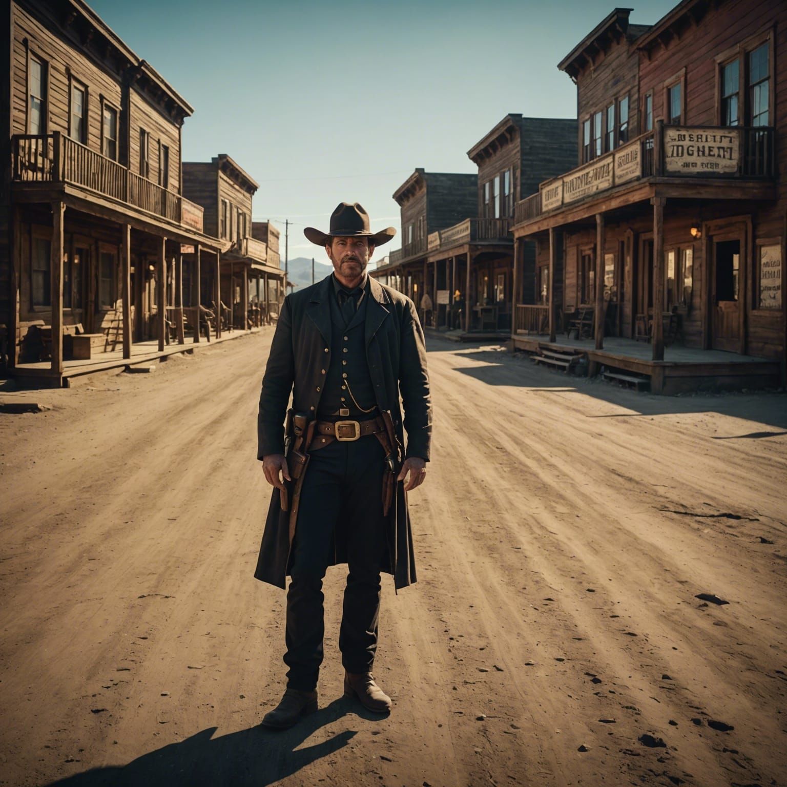 Sheriff Stands Guard in Wild West Town