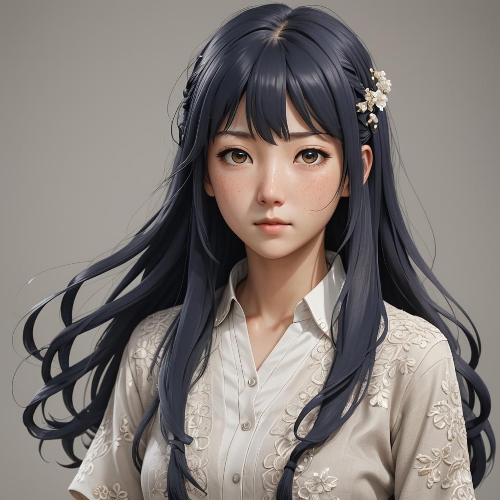 Hinata Hyuga Portrait in Graffiti Art Style