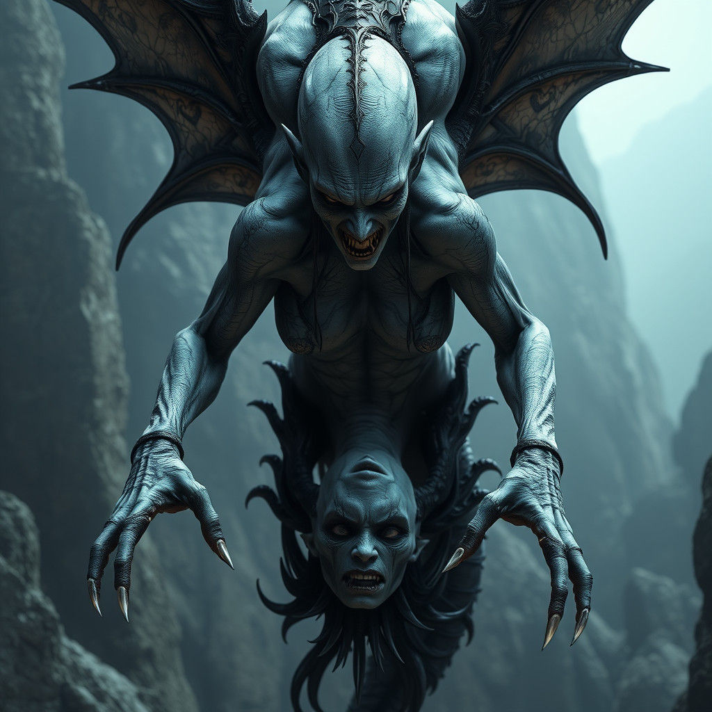 Majestic Winged Woman in Gothic Armor: Fantasy Art