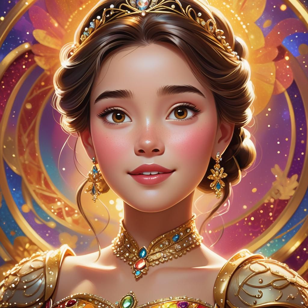 Beautiful Disney Princess Portrait in 3D Digital Art