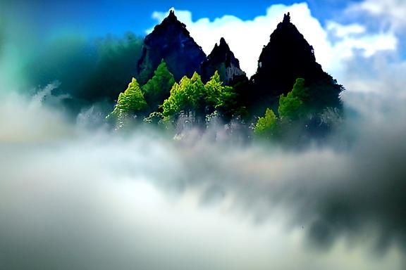 Dreamcore: Misty Mountain Landscape