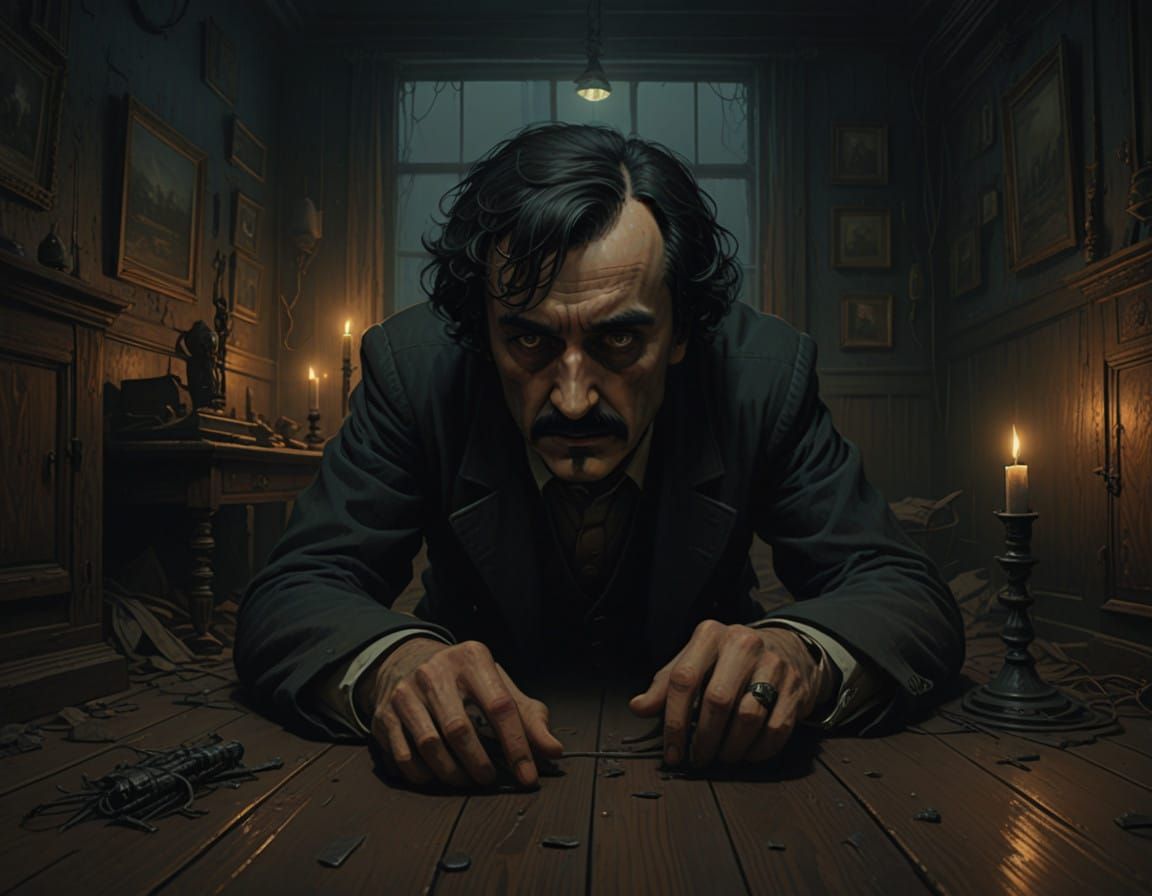 Victorian-Era Protagonist in Agony, Summoning an Unseen Pres...