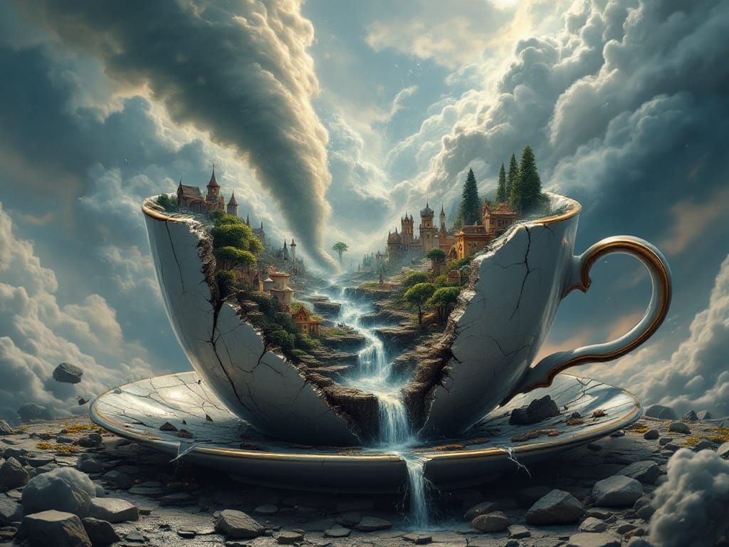 Fantasy Kingdom Storm Inside Broken Teacup