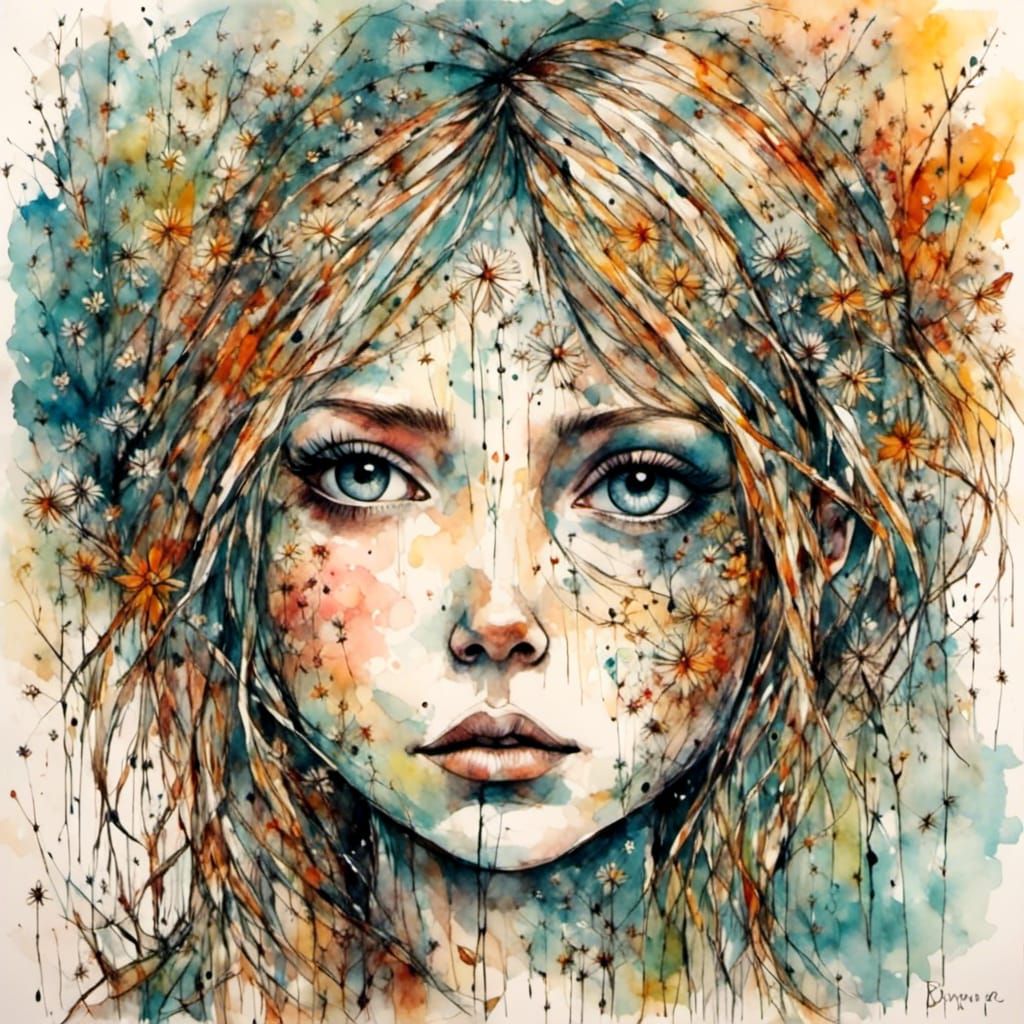 Girl in Art Brut Style