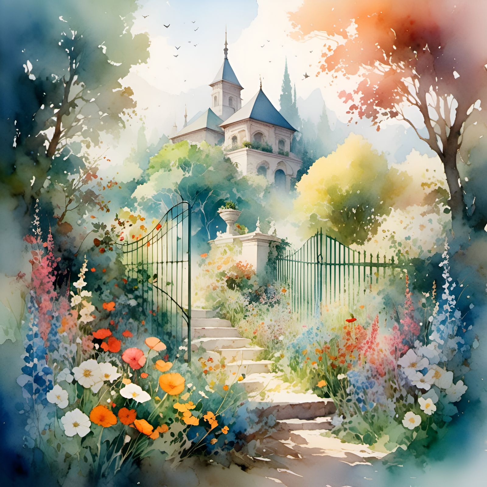 Dreamy Watercolor Garden in Marchetti Style