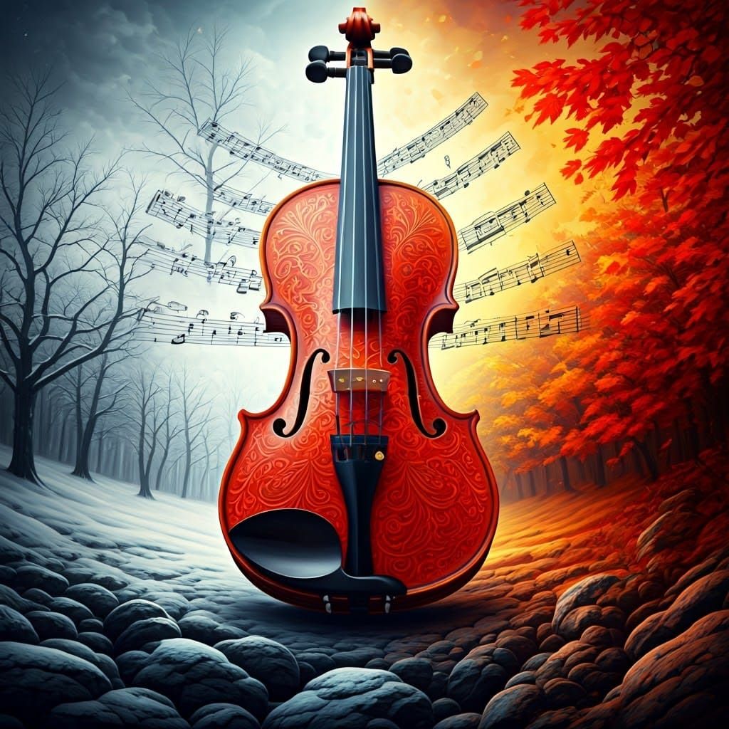 Surreal Violin in Dreamlike Harmony
