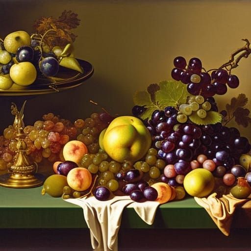 Cornucopia Still Life in Baroque Style
