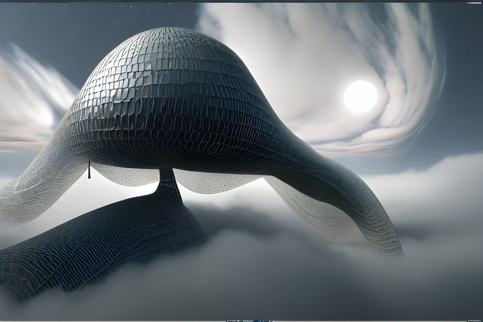 Surreal World Walker in Liminal Cloudscape