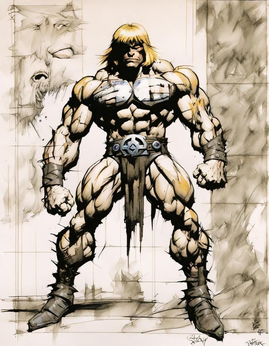 He-Man in Simon Bisley Comic Style