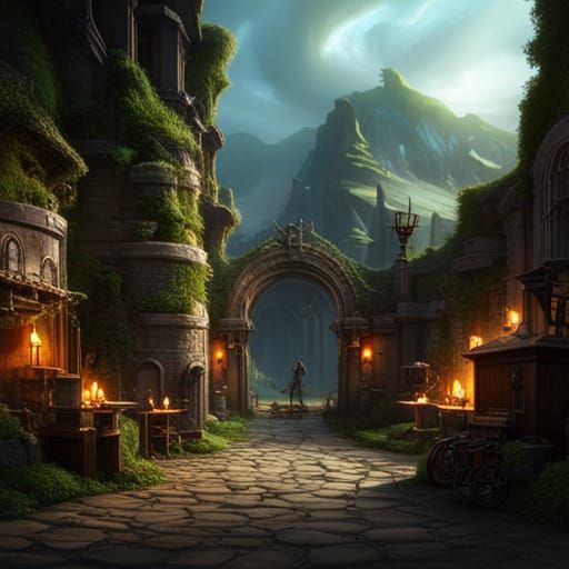 Macabre Booby Trap with Human Bones, Detailed Matte Painting