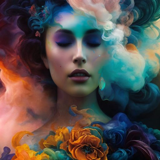 Ethereal Smoke Woman: Fantasy Art Portrait