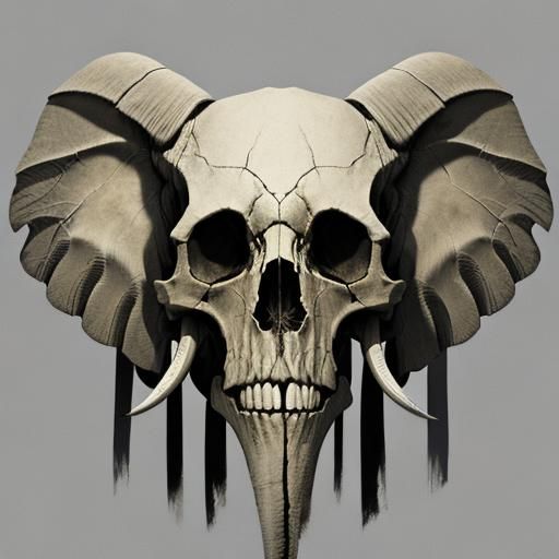 Elephant Skull Still Life