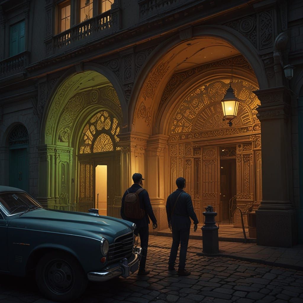 Majestic Aztec Cityscape at Dusk in Warm Golden Light