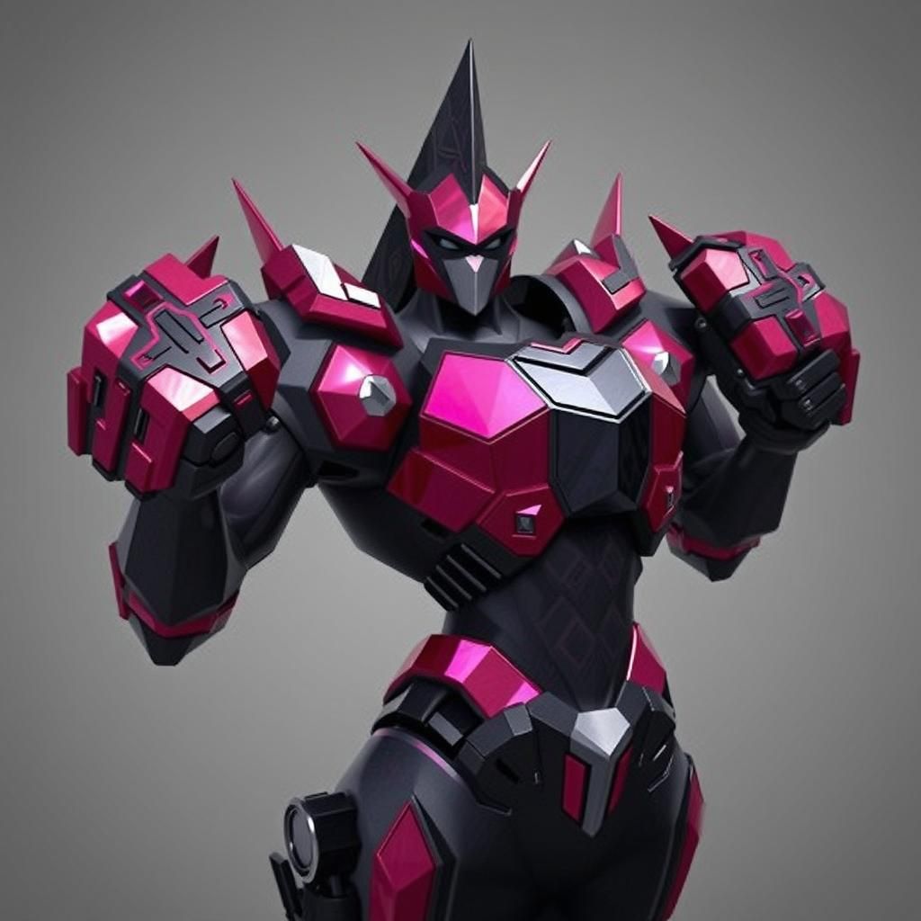 Neo-Cubist Heart Mech in Vibrant Ruby Hues