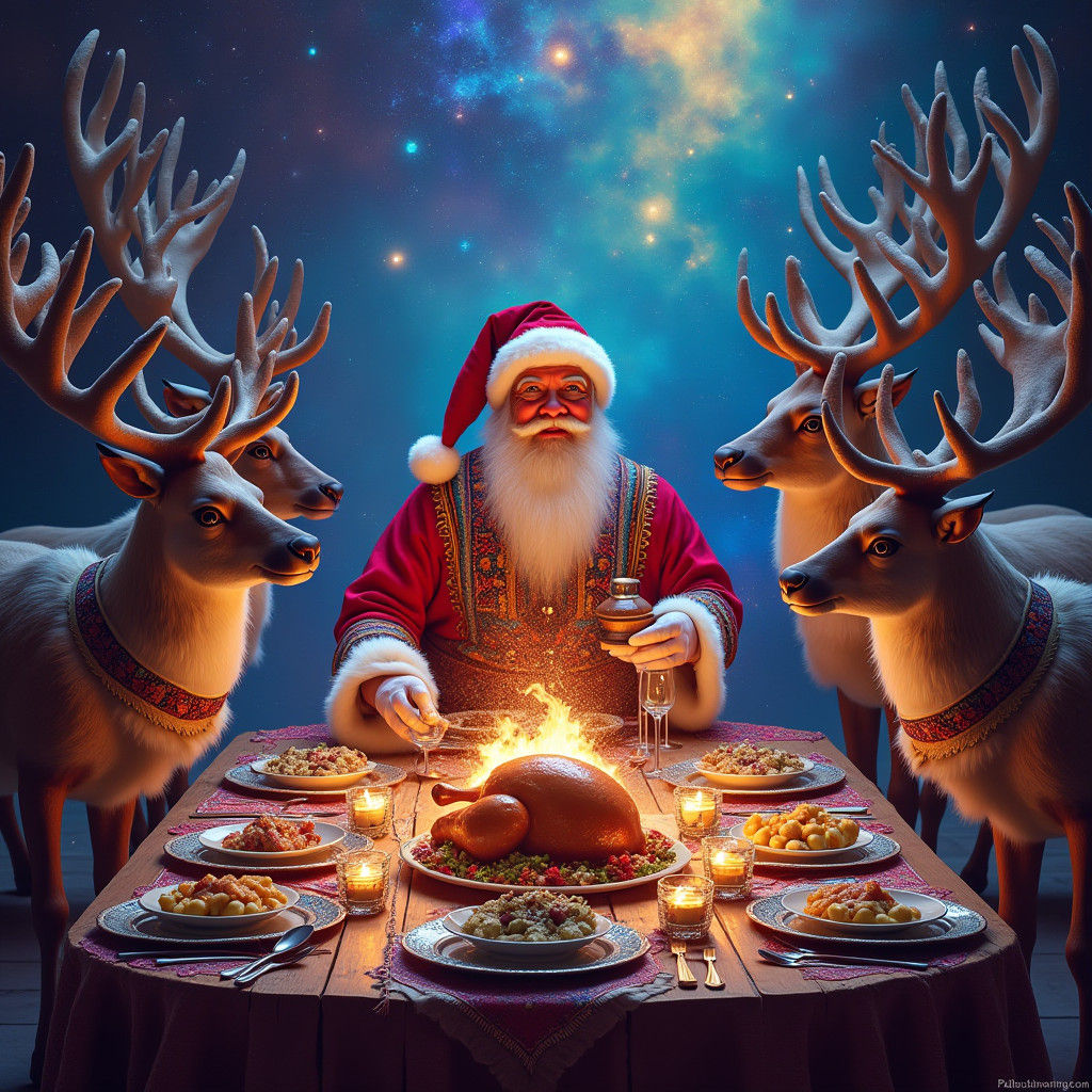 Santa Celebrates Thanksgiving in Andean Cosmic Style