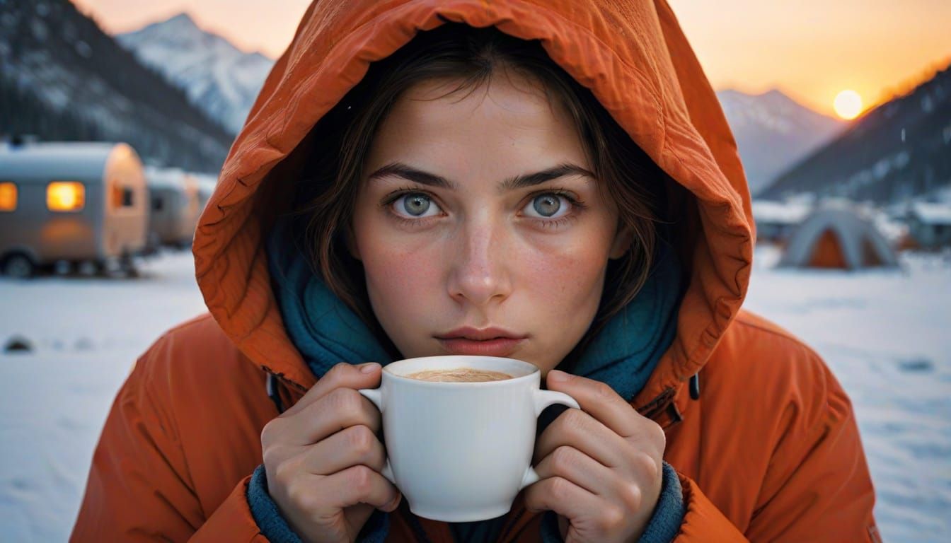 Campers in Winter Wonderland, Shot with Canon Lens