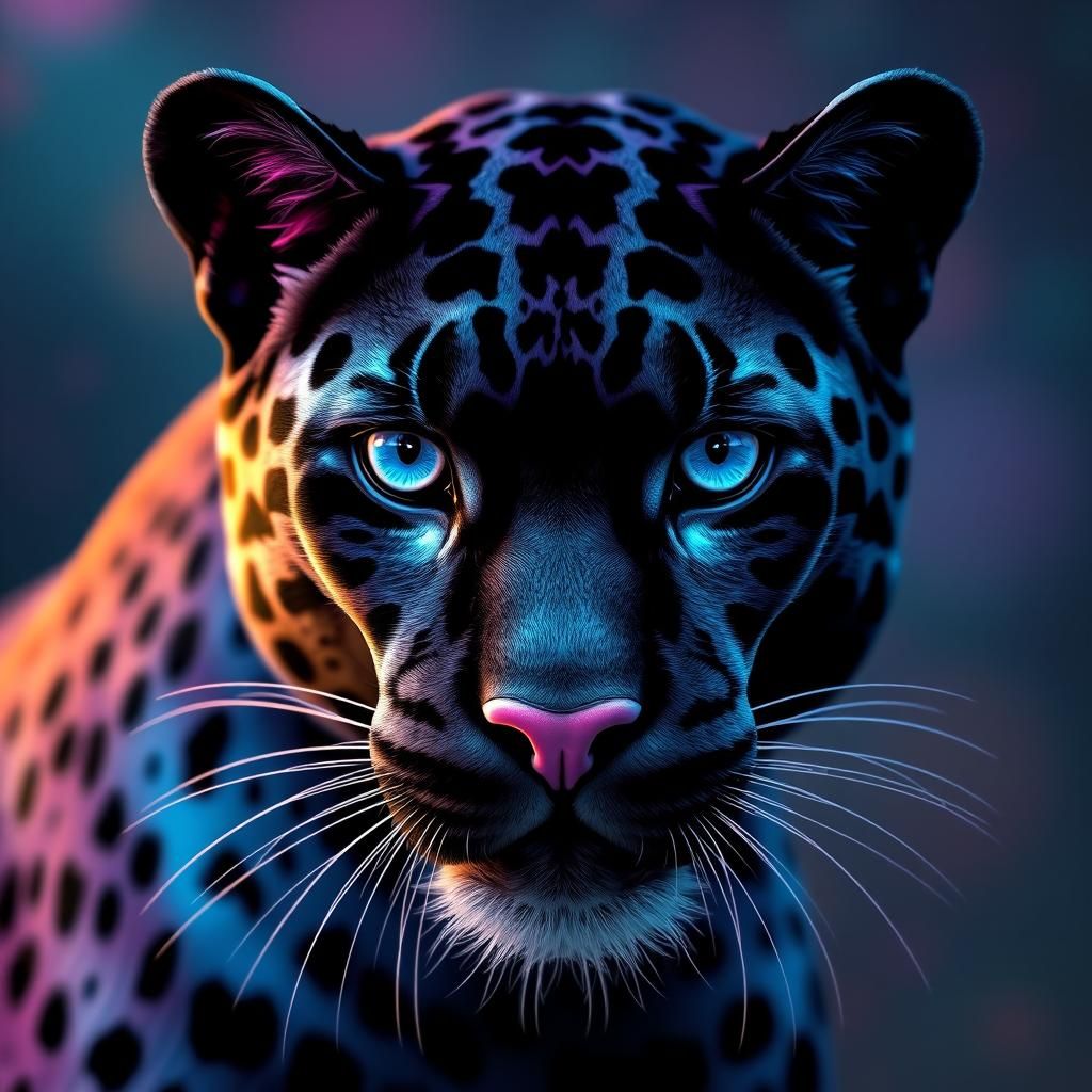 Fractal Black Panther Avatar in Sacred Geometry