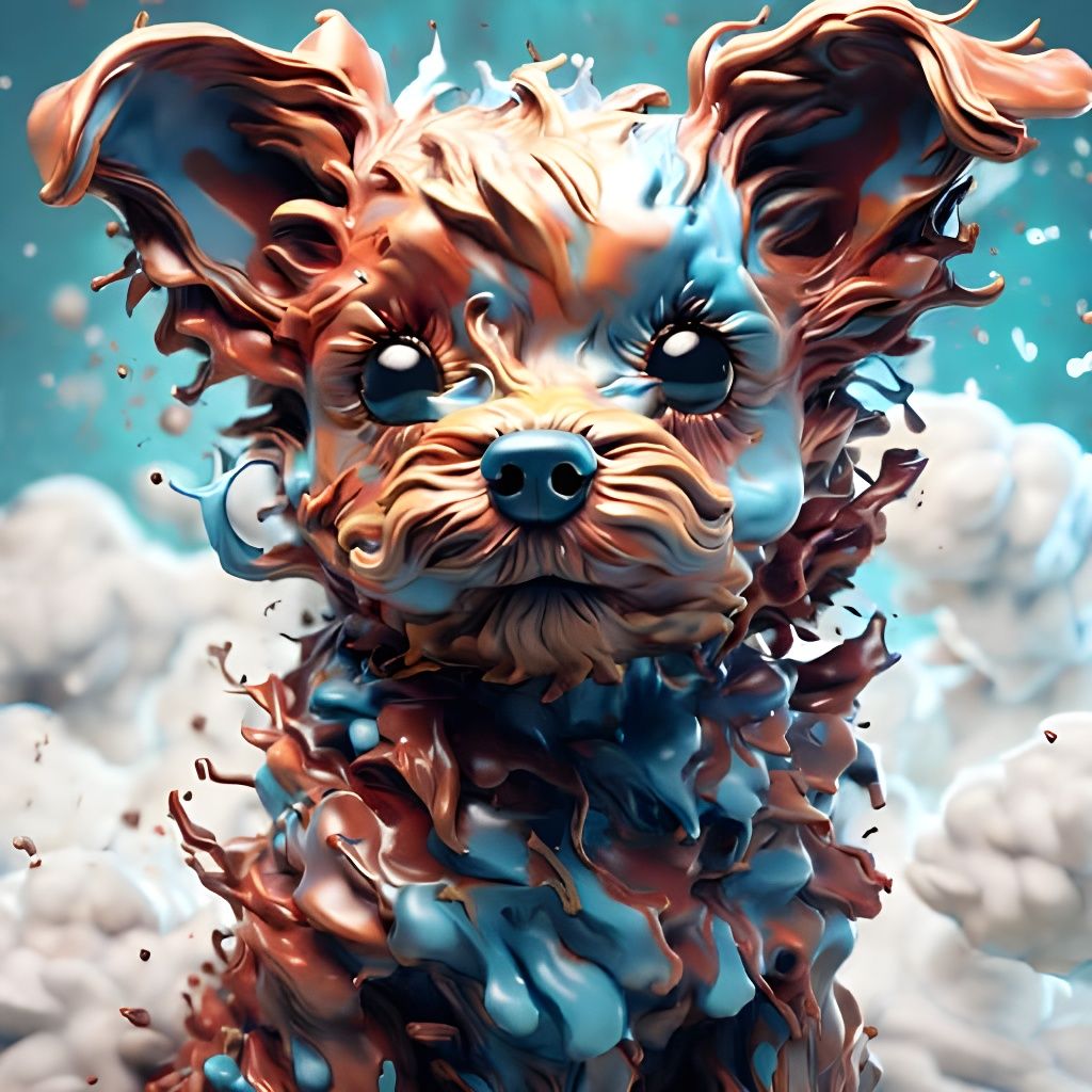 Abstract Liquid Dog Concept Art