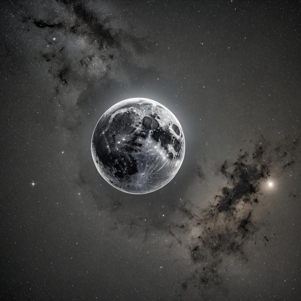 The Moon Surrounded by Luminous Stars