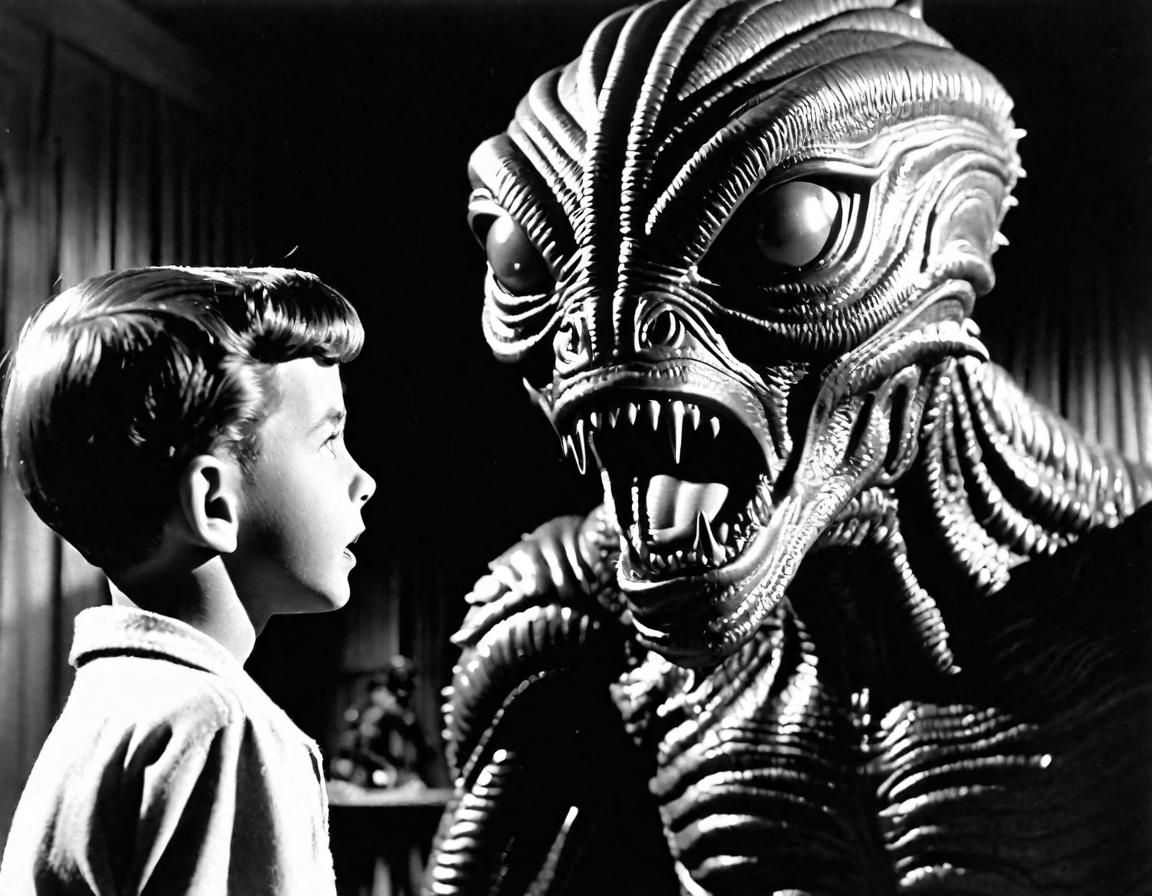 1950s Creature Feature: Boy and Alien Monster