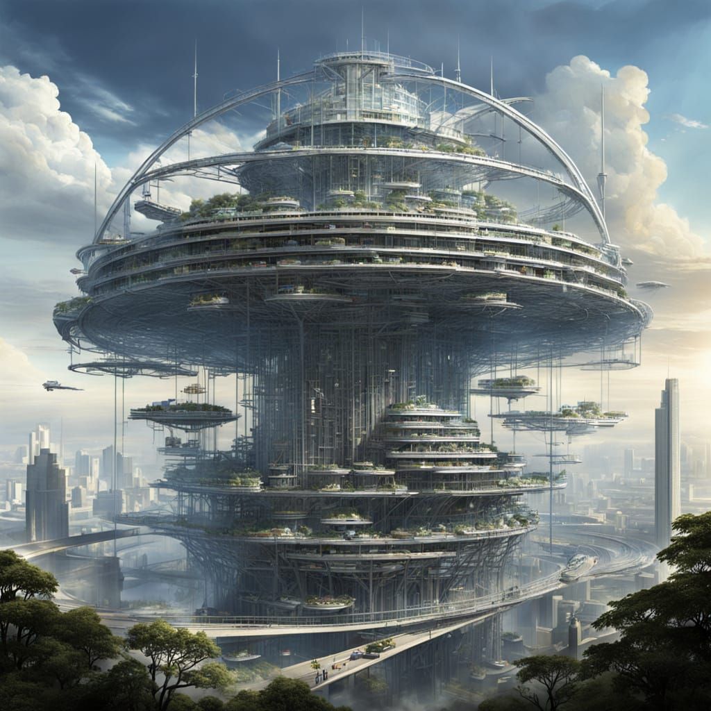 Surreal Futuristic Cityscape Unfolds