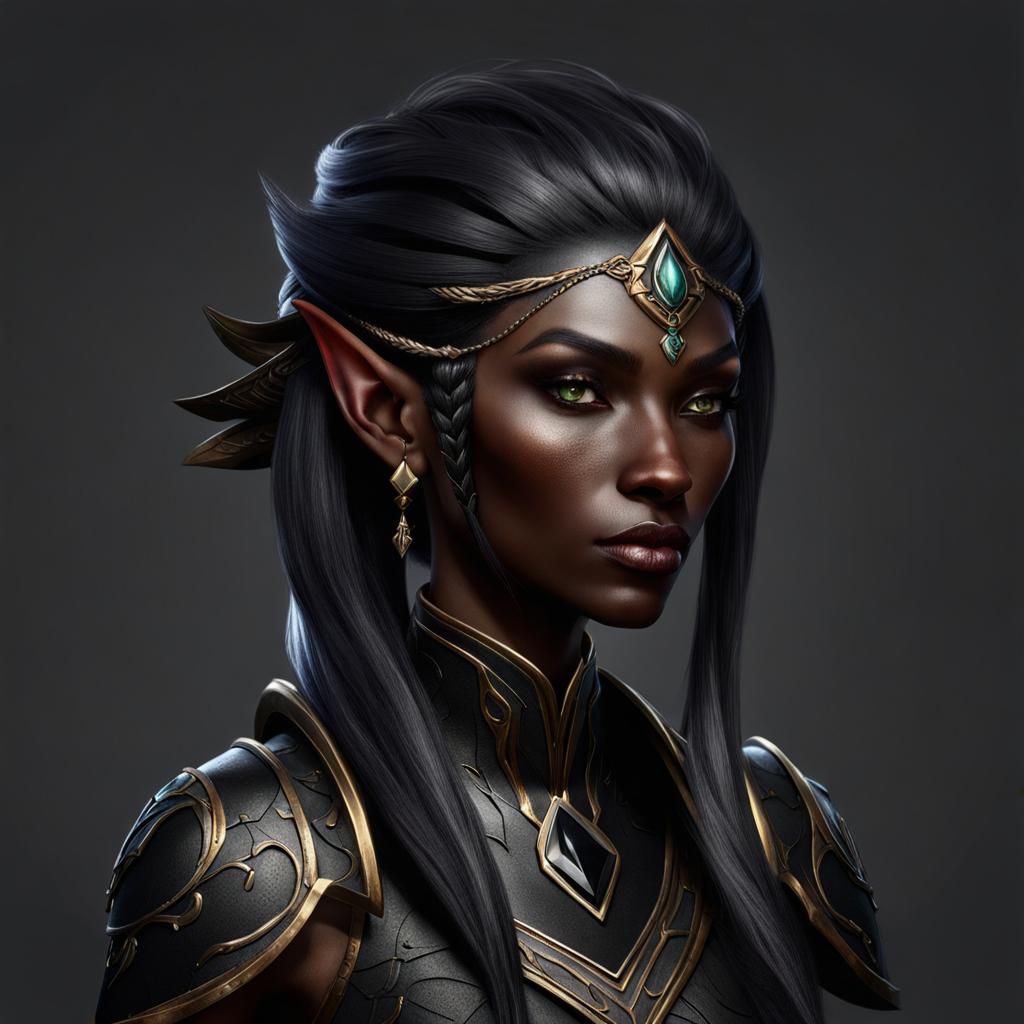 Portrait of a Beautiful Dark Elf