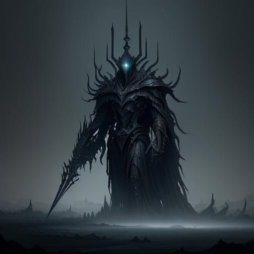 Knife Creature in Dark Fantasy Landscape
