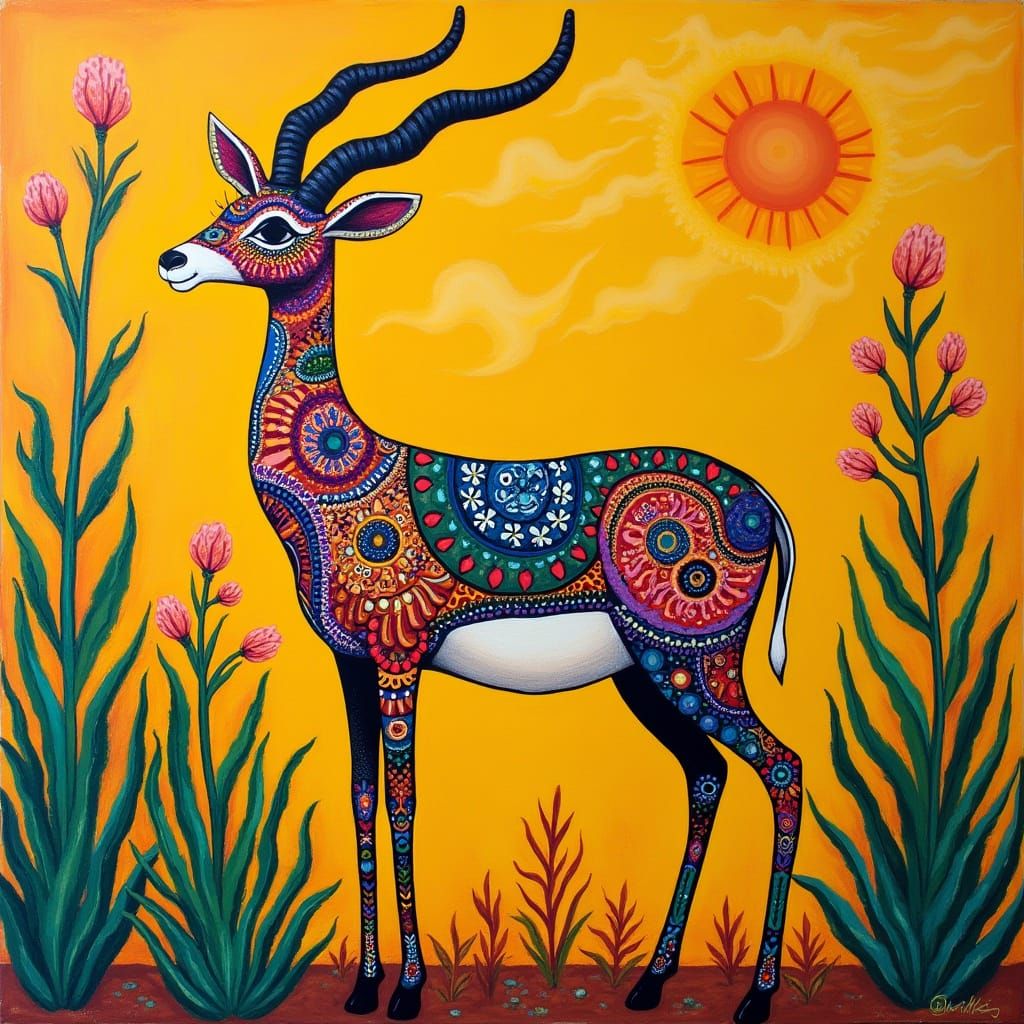 a folk art gazelle
