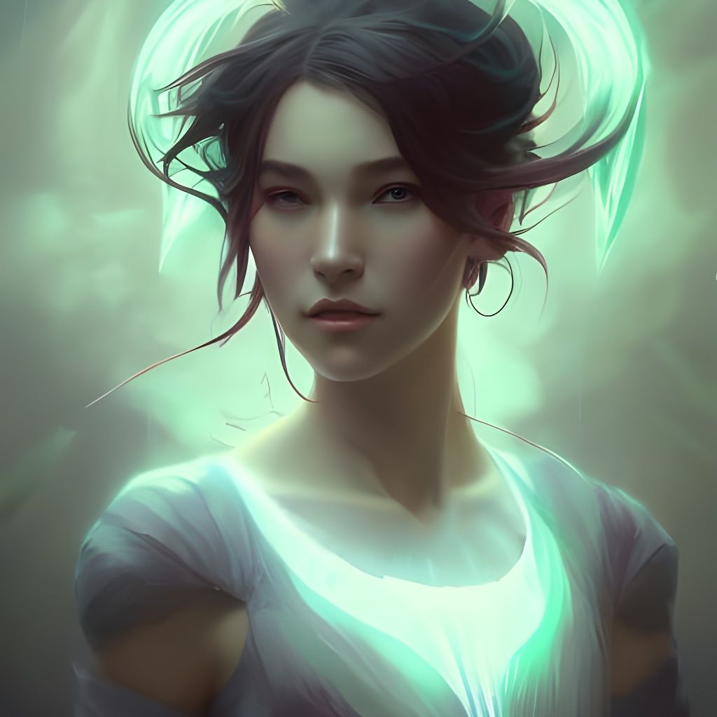 Detailed Fairy Demon Portrait in Art Nouveau Style