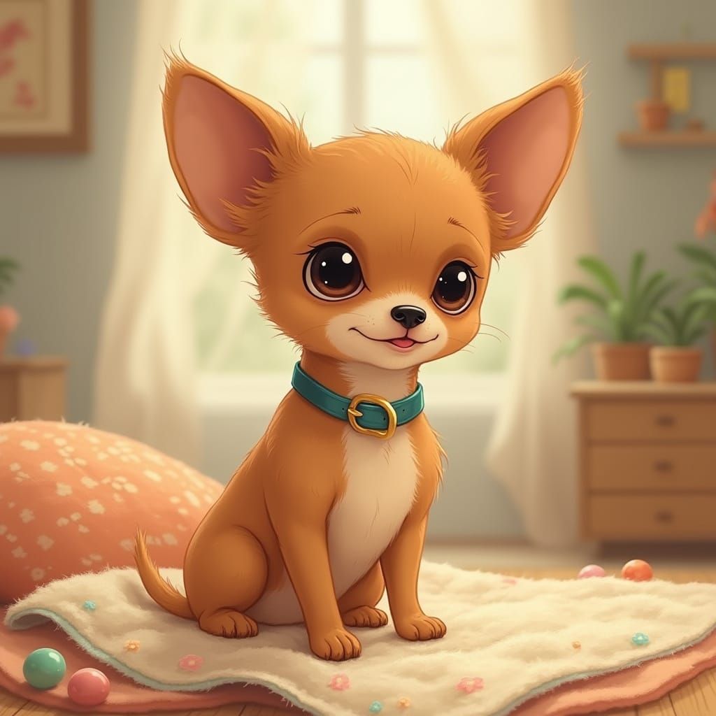 Adorable Chihuahua in Whimsical Children's Book Style