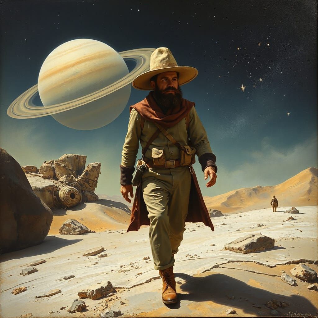Victorian Explorer on Alien Planet, Gurney Style