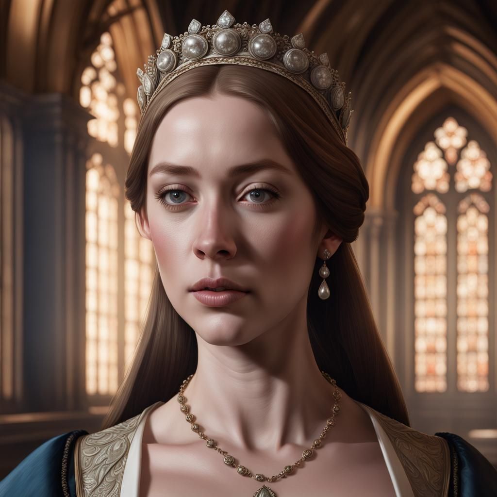 Catherine Howard Portrait in Art Nouveau Style