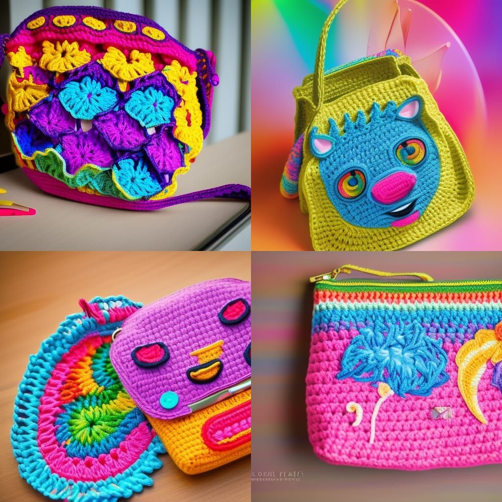Lisa Frank Crochet Purse: Professional Photography