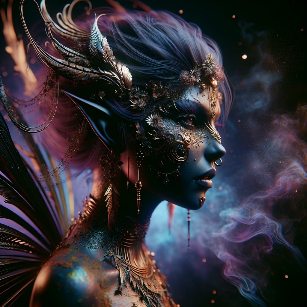 Hyperrealistic Portrait of a Paleo-Indian Fairy