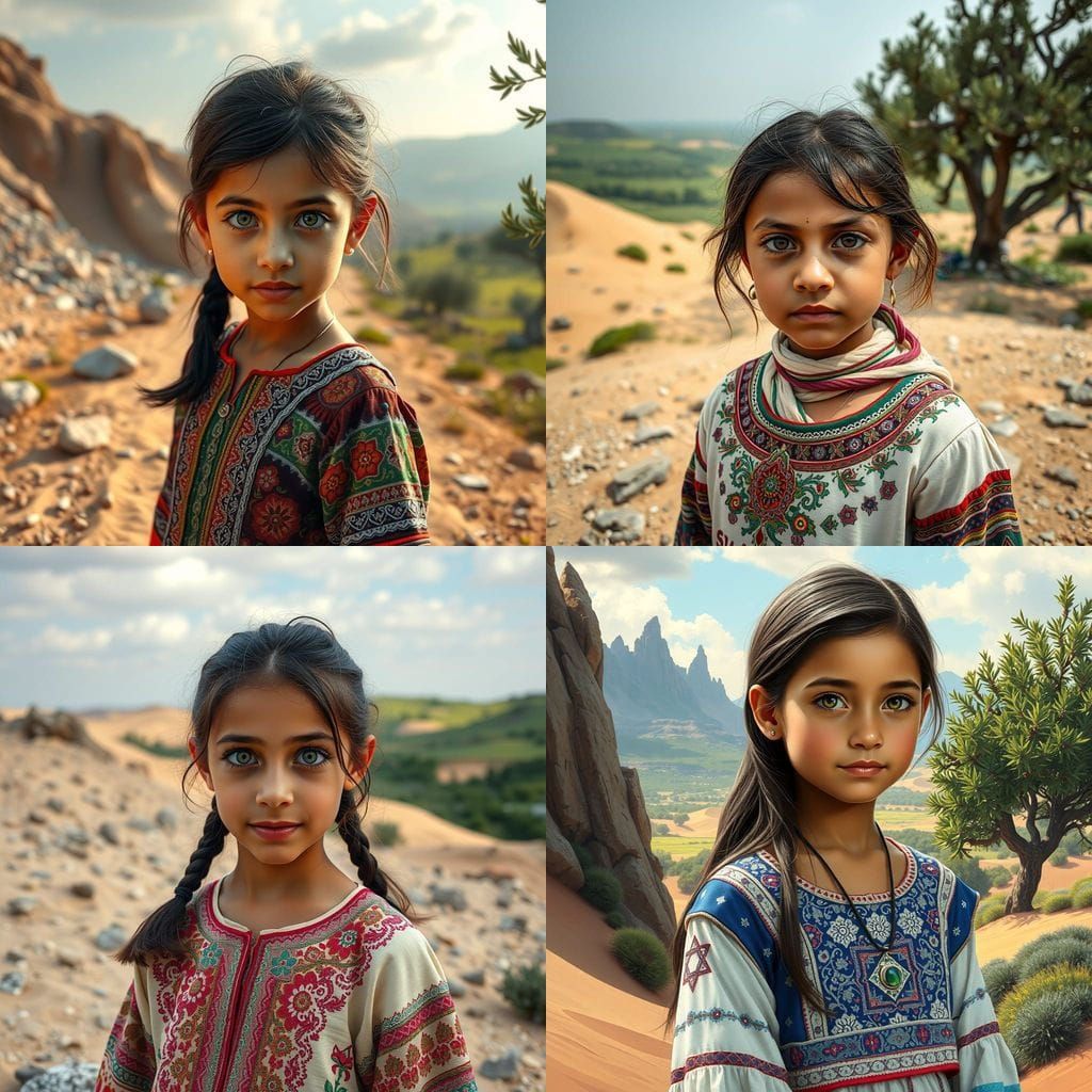 A Young Girl Embodies Harmony in a Breathtaking Mosaic Lands...
