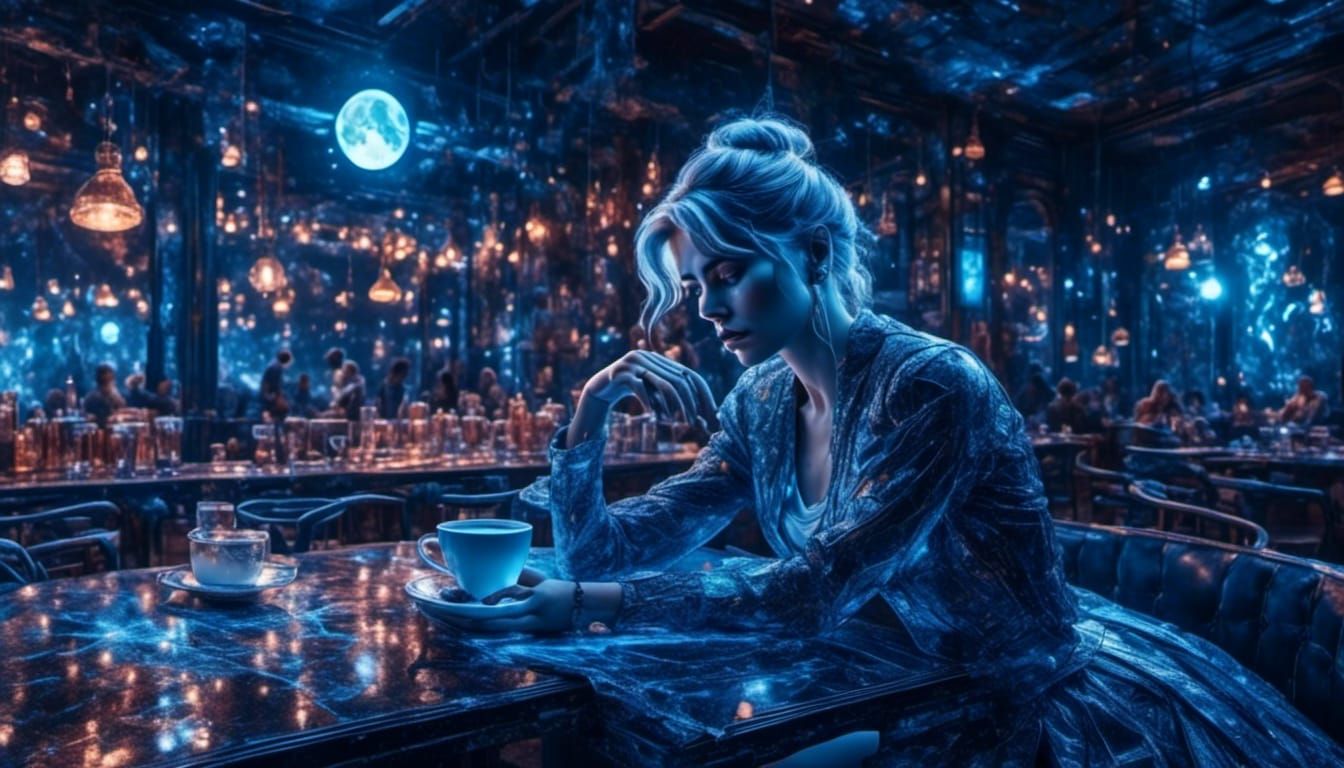 Futuristic Coffee Cup Concept Art in Space